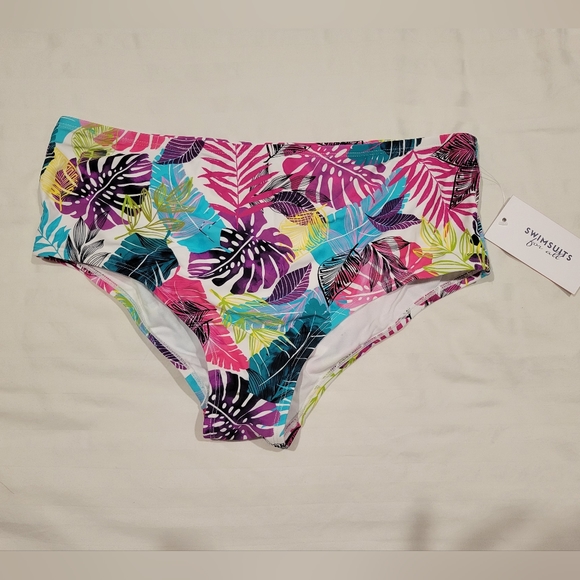 Swimsuits for All, Tankini Two Piece, Olive Palm Design, Size 16 - Picture 6 of 8